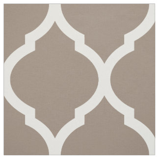 Tissu Mocha Brown Maroc Quatrefoil Grande Échelle