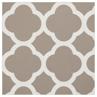 Tissu Mocha Brown Quatrefoil Grande Échelle