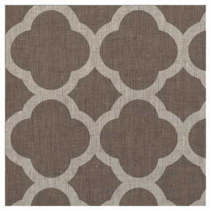 Tissu Mocha Brown Quatrefoil Grande Échelle