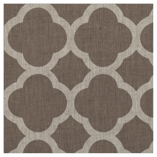 Tissu Mocha Brown Quatrefoil Grande Échelle