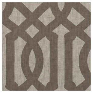 Tissu Mocha Brown Trellis Grande Échelle
