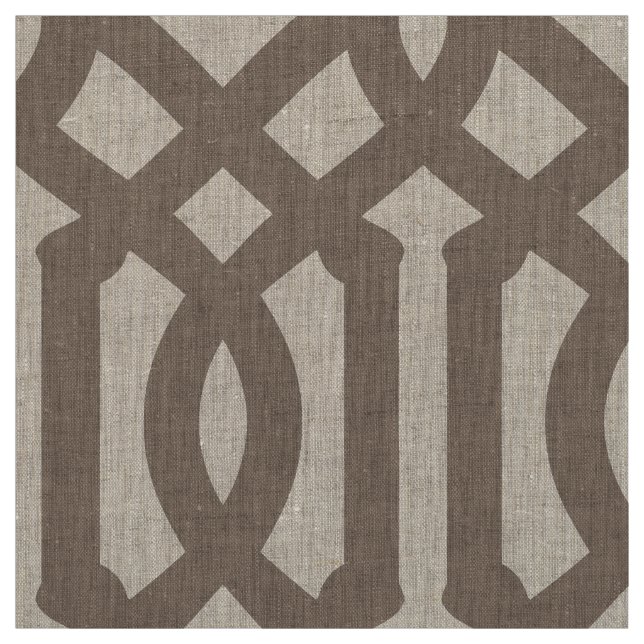 Tissu Mocha Brown Trellis Grande Échelle (Échantillon)