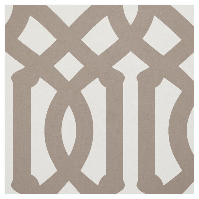 Tissu Mocha Brown Trellis Grande Échelle (Échantillon)