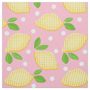 Tissu Mod Lemon En vichy Polka-Dots