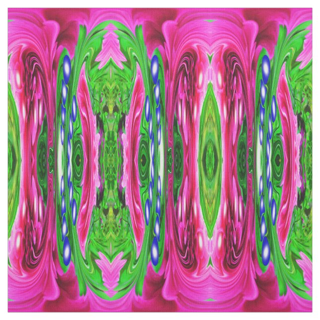 Tissu Mode de nature rose et vert (Échantillon)