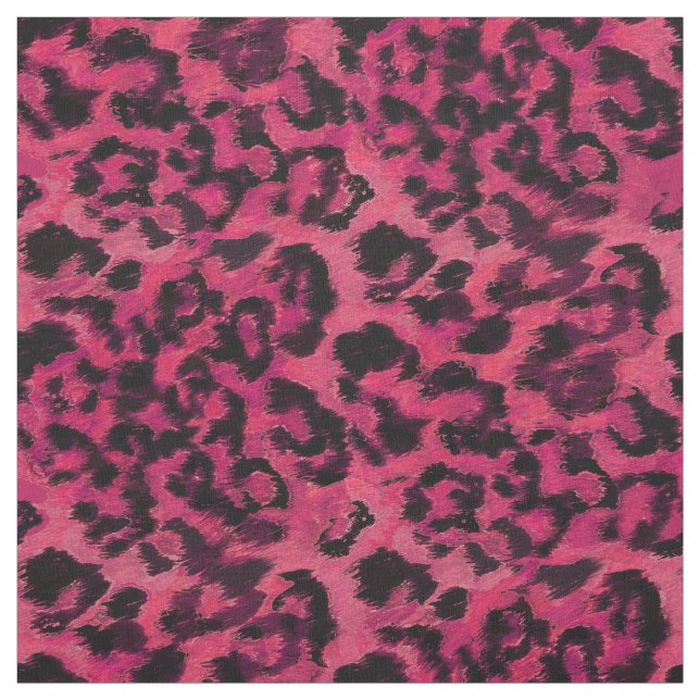 Tissu Mode, design, rose et noir, tacheté, léopard (Échantillon)