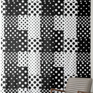 Tissu Mode noir blanc à pois Style Design