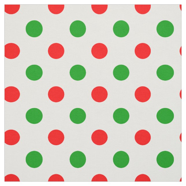 Tissu Modèle à pois blancs rouges et verts  (Échantillon)