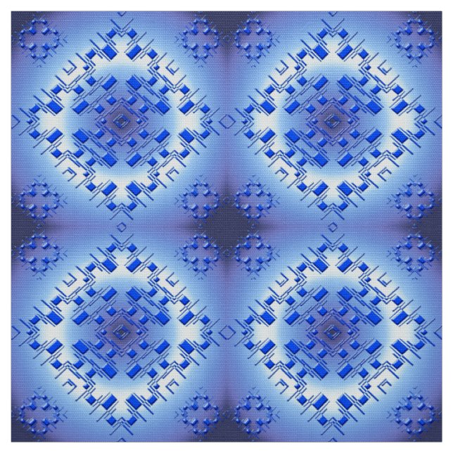 Tissu modèle bleu   géométrique ethnique abstrait (Échantillon)