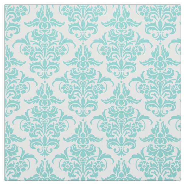 Tissu Modèle Damask - Aqua (Échantillon)