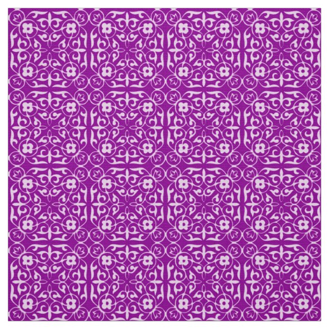 Tissu Modèle Damask médiéval, améthyste violet (Échantillon)