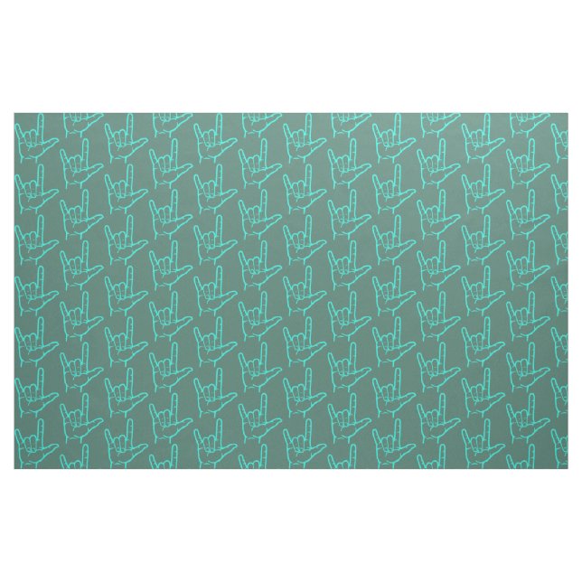 Tissu modelé d'ASL d'Aqua je t'aime (Yard)