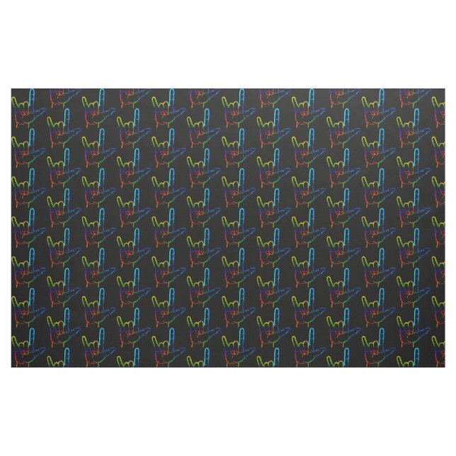 Tissu modelé d'ASL d'éclat d'arc-en-ciel je t'aime (Yard)