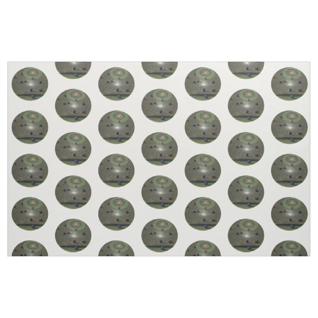 Tissu Modèle de boule de pelouse noire (Fat Quarter)