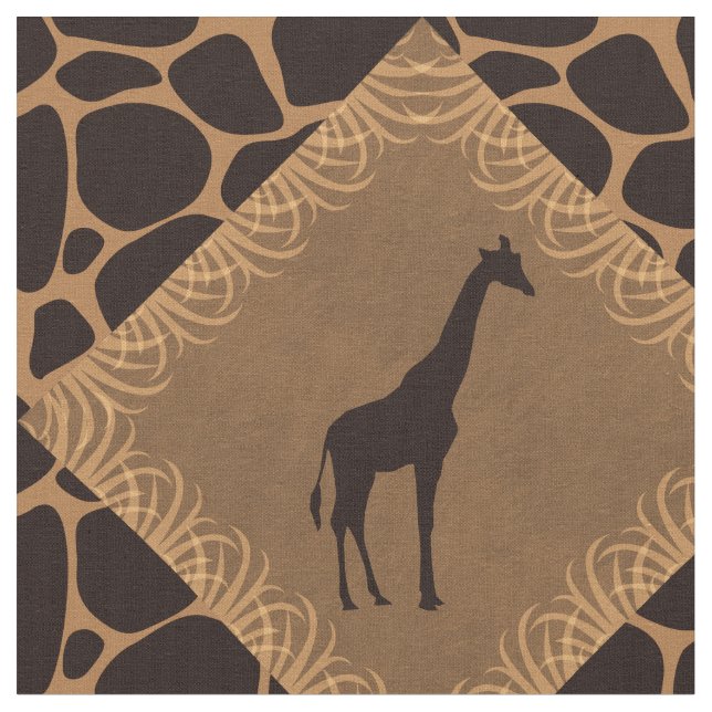 Tissu Modèle de diamant de girafe et de poster de animal (Fermer)