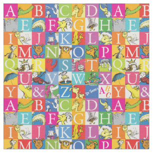 Tissu Modèle de lettres en bloc colorées de l'alphabet d