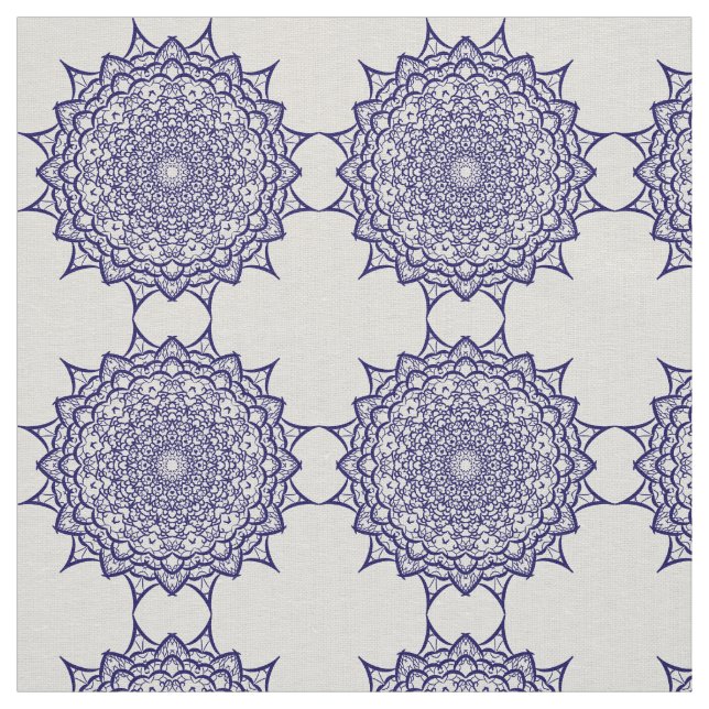 Tissu Modèle de mandala bleu (Échantillon)