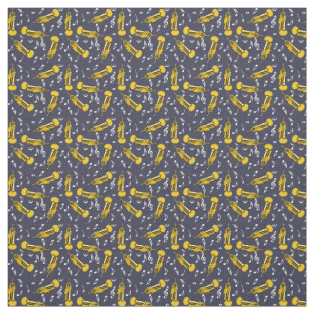 Tissu Modèle de notes de musique de trompette (Échantillon)