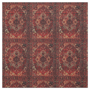 Tissu Modèle de tapis oriental en rouge foncé