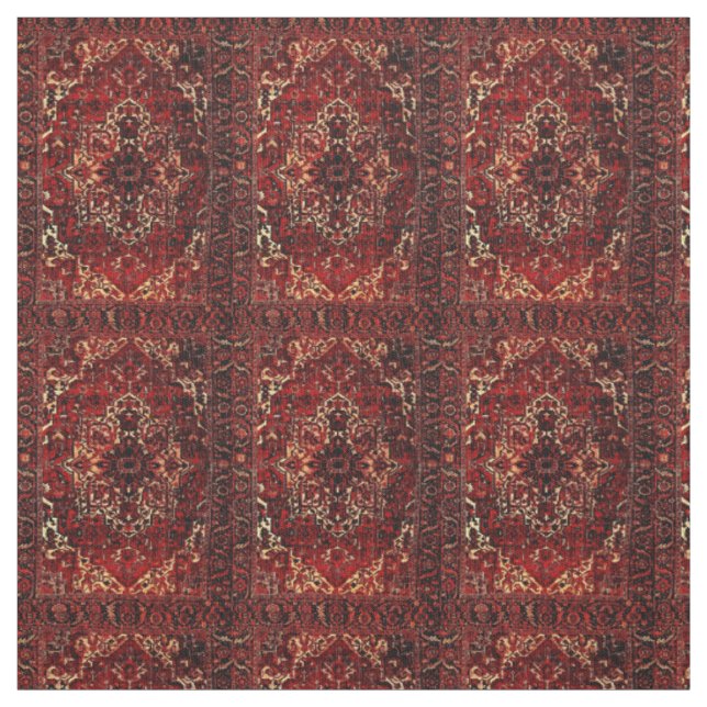 Tissu Modèle de tapis oriental en rouge foncé (Échantillon)