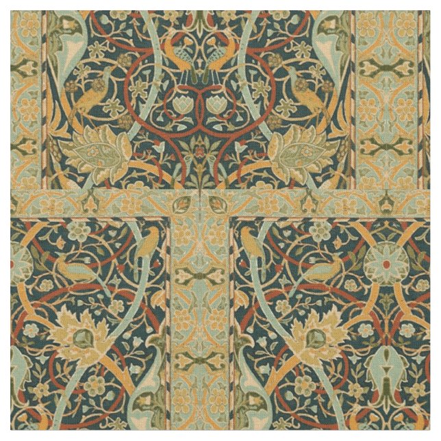 Tissu Modèle de tapisserie forestière de William Morris  (Fermer)