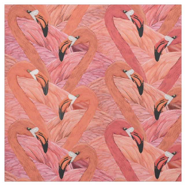 Tissu Modèle flamant rose Allover (Échantillon)