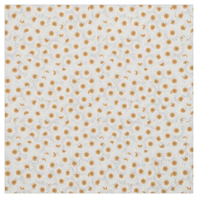 Tissu Modèle floral chamomile blanc (Échantillon)