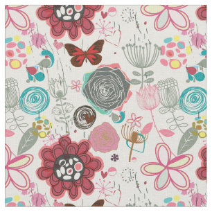 Tissu Modèle floral dans style rétro 5