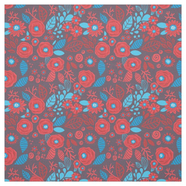 Tissu Modèle floral de Doodle (Échantillon)