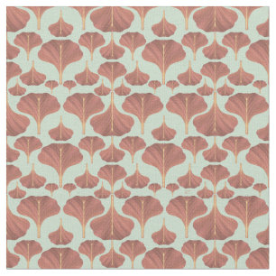 Tissu Modèle floral de la menthe de Gingko vintage 