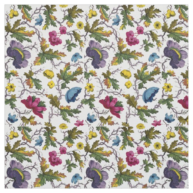 Tissu Modèle Floral de l'époque géorgienne antique Impre (Échantillon)