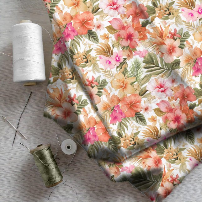 Tissu Modèle floral hawaïen coloré ID1092 (Créateur téléchargé)