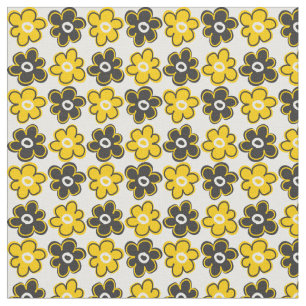 Tissu Modèle floral jaune moderne