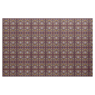 Tissu Modèle floral Ojibwe de Bourgogne