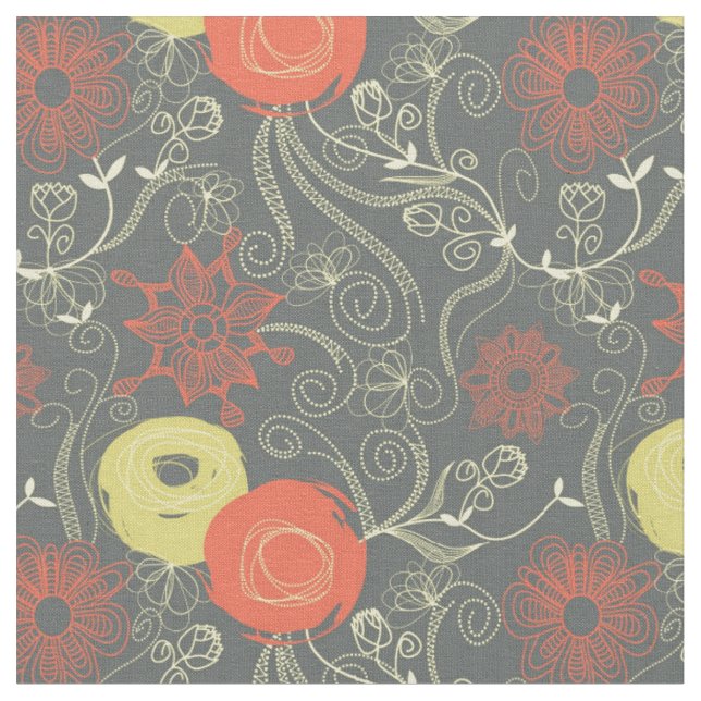 Tissu Modèle floral rétro 2 (Fermer)