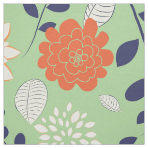 Tissu Modèle floral rétro couleur mignon