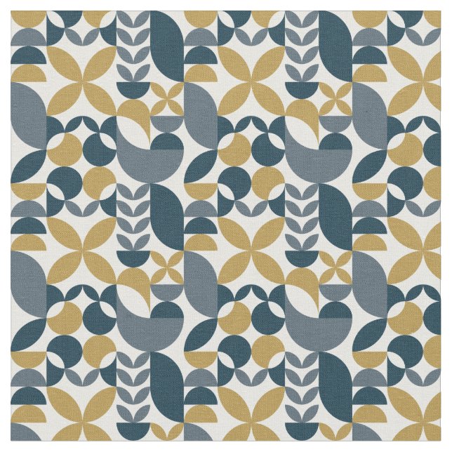 Tissu Modèle géométrique abstrait de la moutarde de la m (Fermer)