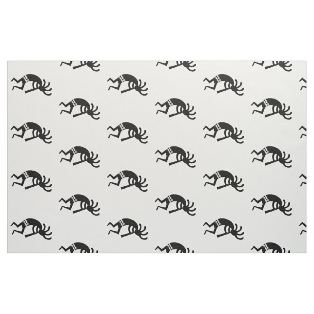 Tissu Modèle Kokopelli Noir Et Blanc Design Sud-Ouest (Fat Quarter)