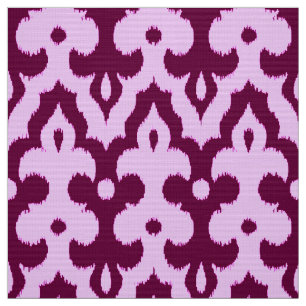 Tissu Modèle marocain Ikat Damask, prune et orchidée