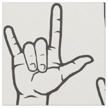 Tissu modelé noir d'ASL je t'aime