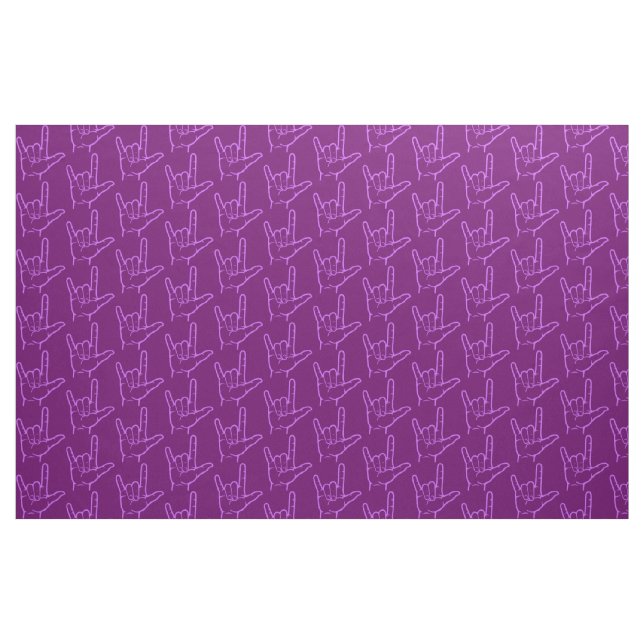 Tissu modelé pourpre d'ASL je t'aime (Yard)