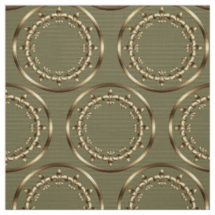 Tissu Modèle royal d'or de cercles