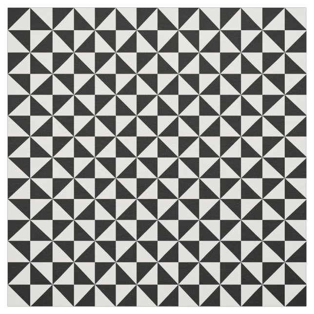 Tissu moderne blanc noir de motif de triangles (Échantillon)