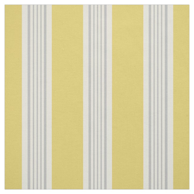 Tissu moderne chic à rayures jaunes et grises (Échantillon)