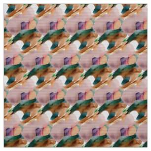 Tissu Moderne Chic Abstrait Terracotta Turquoise et Brow