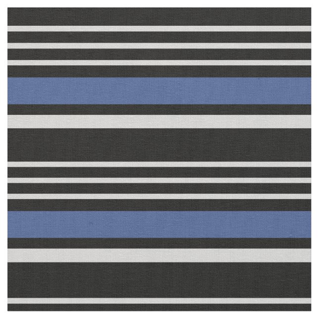Tissu moderne chic noir, bleu et gris (Fermer)