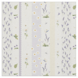 Tissu Moderne cottagecore - Bordure verticale lavande ab