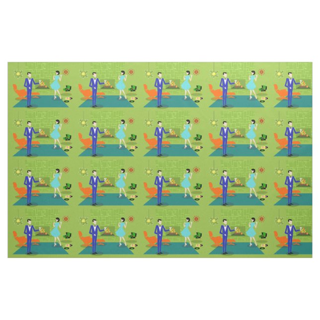 Tissu moderne de couples de la moitié du siècle (Yard)