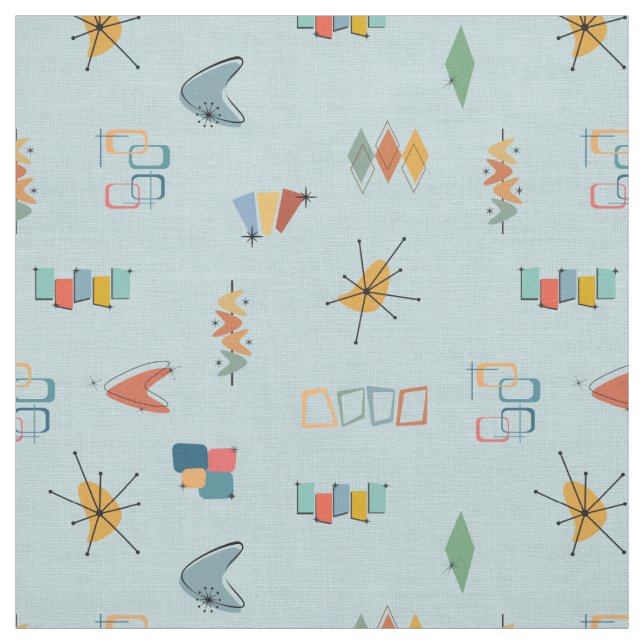 Tissu Moderne de milieu de siècle Texturé Bleu pastel (Échantillon)