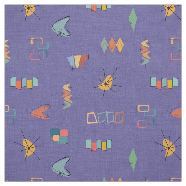 Tissu Moderne de milieu de siècle Texturé Violet Moyen (Échantillon)